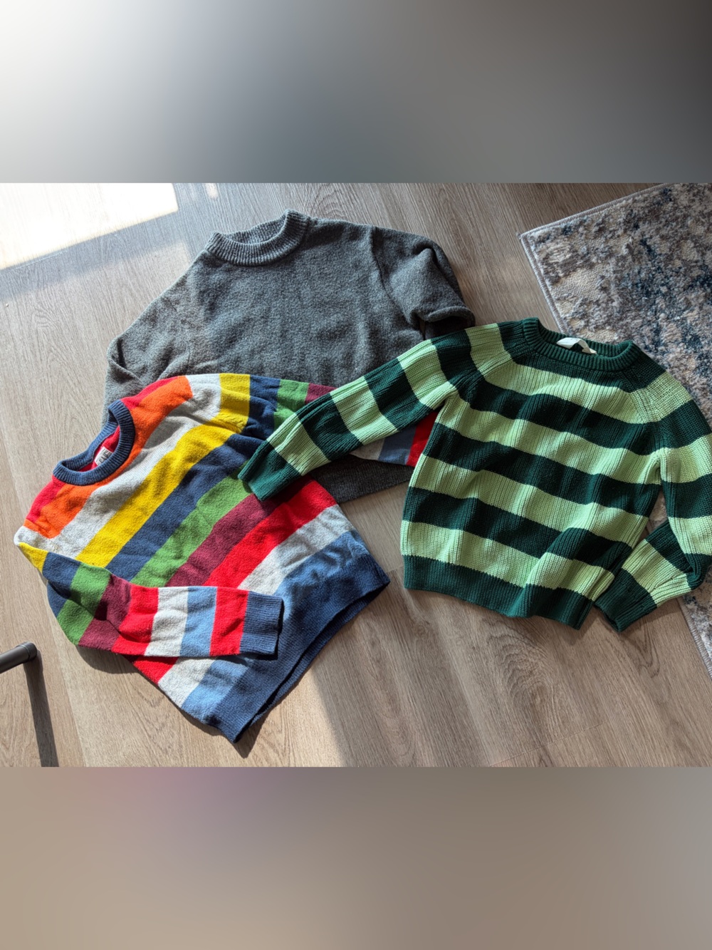 GAP Kids Multicolor & Green Striped Sweaters